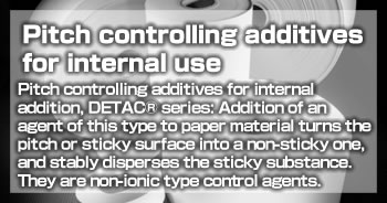 Pitch controlling additives for internal use